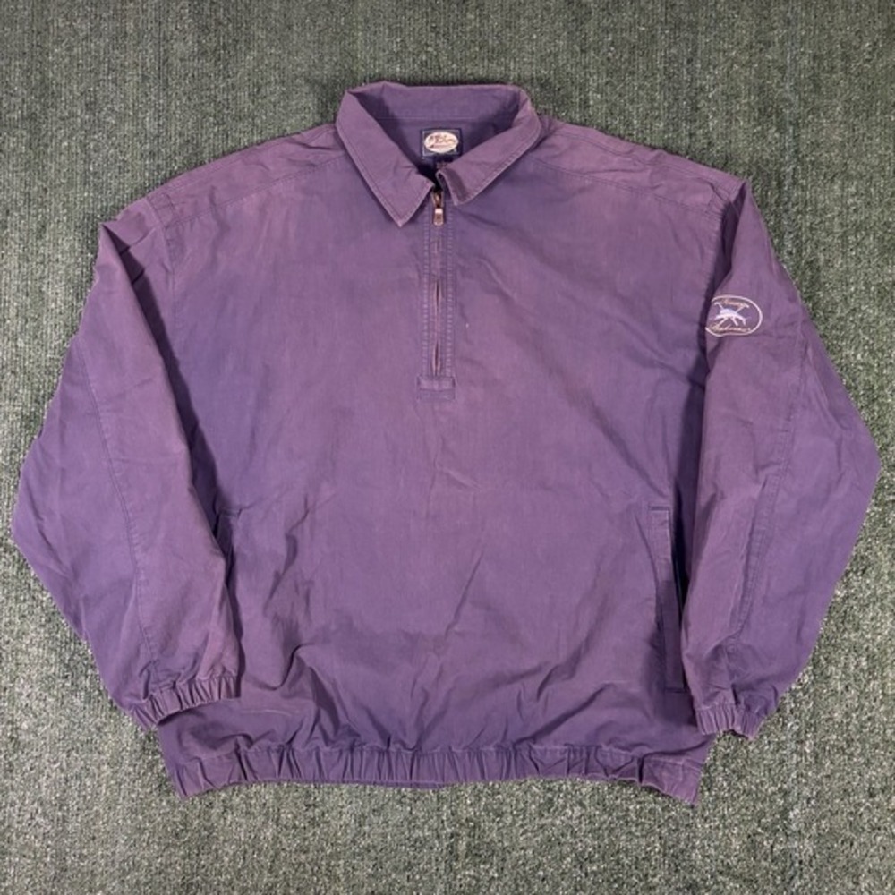 Tommy Bahama Quarter Zip Pullover Jacket Mens L navy Good Embroidered Logo